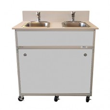 Monsam NS-002 NSF Certified Two Bowl Hand Washing Self Contained Sink  Grey - B00G6SLL58